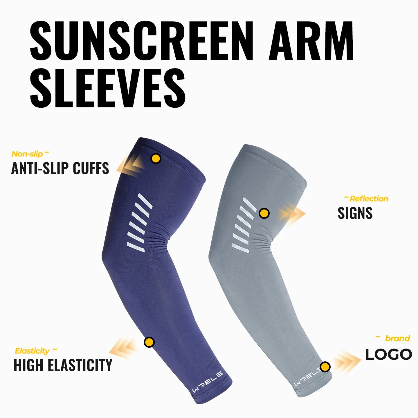WRELS Arm Sleeves Cooling Ice Silk UV Protection Reflective Running Cycling Sleeves Basketball Fishing Driving Sun Sleeves Cover