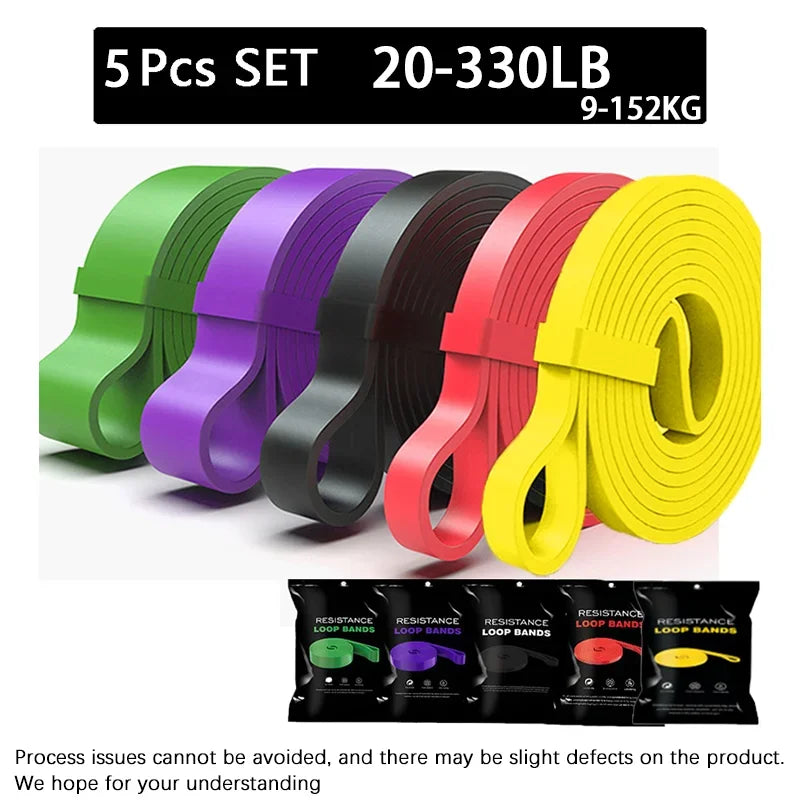 7-Level Resistance Bands Set for Pull Up Assistance, Home Gym - Elastic Silicone Exercise Bands for Physical Therapy, Stretchin