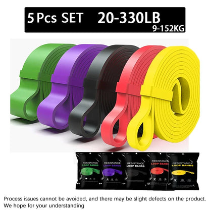 7-Level Resistance Bands Set for Pull Up Assistance, Home Gym - Elastic Silicone Exercise Bands for Physical Therapy, Stretchin