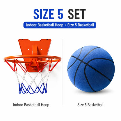Silent Basketball Hoop Set – Indoor Foam Basketball & Mini Hoop for Quiet Home Training