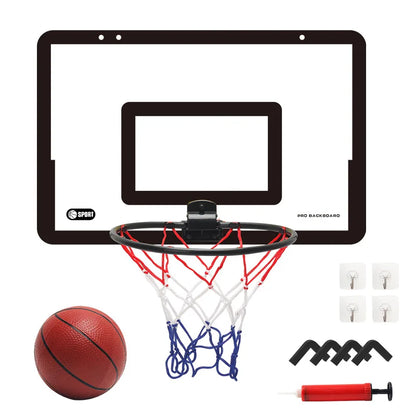 Foldable Kids Basketball Hoop Set – Wall Mounted Indoor & Outdoor Basketball Stand with Ball