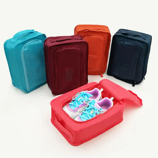 Portable Shoe Bags Travel Holds Multifunction Folding Storage Handbag High Capacity Mini Solid Color Shoe Pouch Organizer