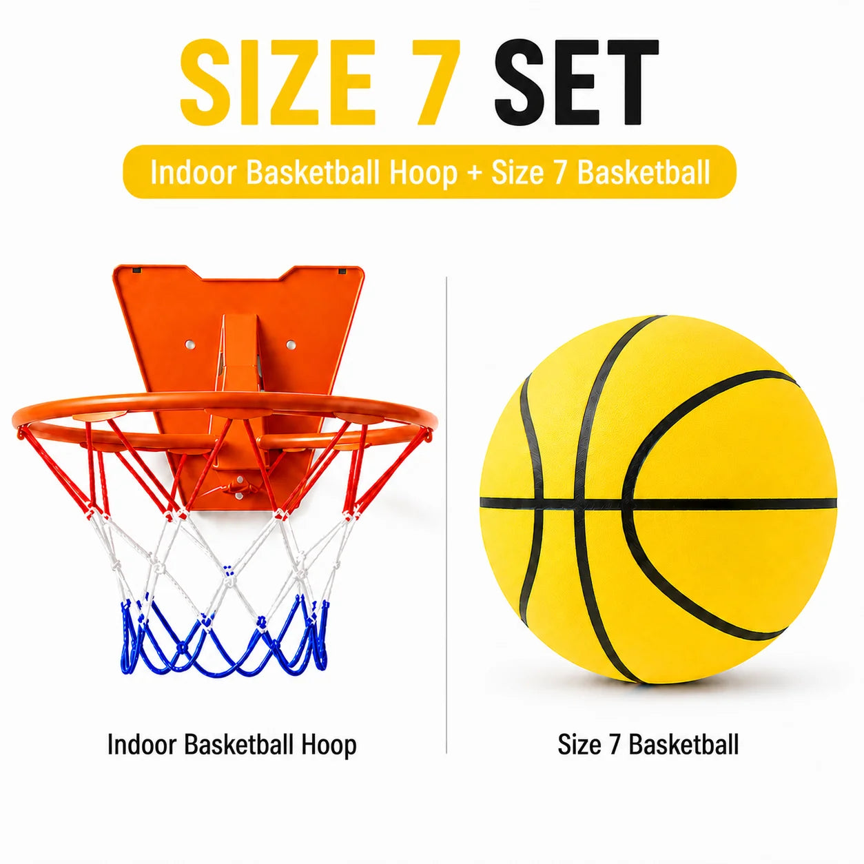 Silent Basketball Hoop Set – Indoor Foam Basketball & Mini Hoop for Quiet Home Training