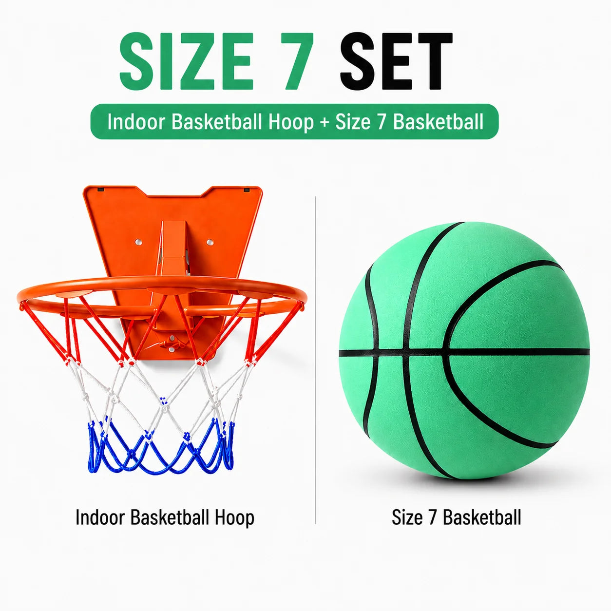 Silent Basketball Hoop Set – Indoor Foam Basketball & Mini Hoop for Quiet Home Training