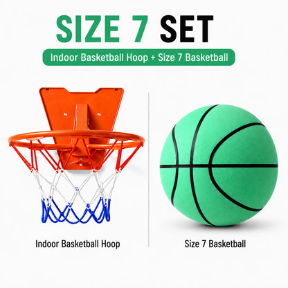 Silent Basketball Hoop Set – Indoor Foam Basketball & Mini Hoop for Quiet Home Training
