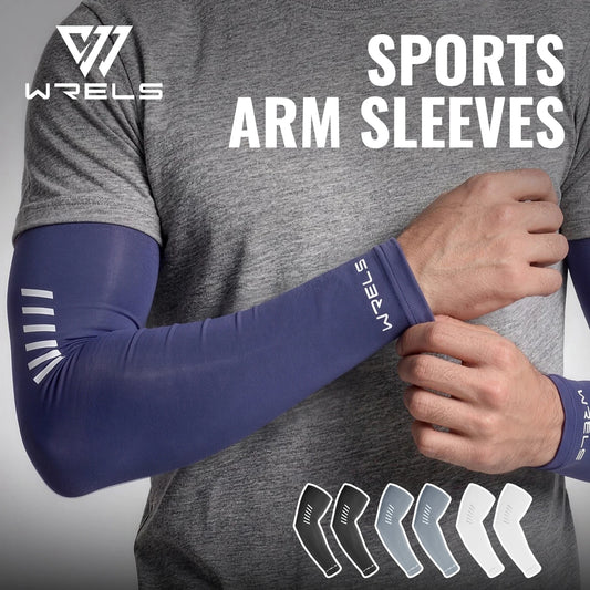 WRELS Arm Sleeves Cooling Ice Silk UV Protection Reflective Running Cycling Sleeves Basketball Fishing Driving Sun Sleeves Cover