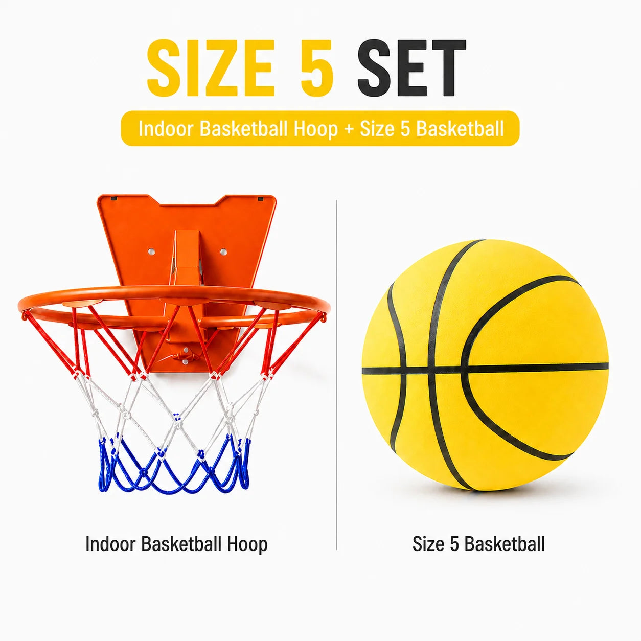 Silent Basketball Hoop Set – Indoor Foam Basketball & Mini Hoop for Quiet Home Training