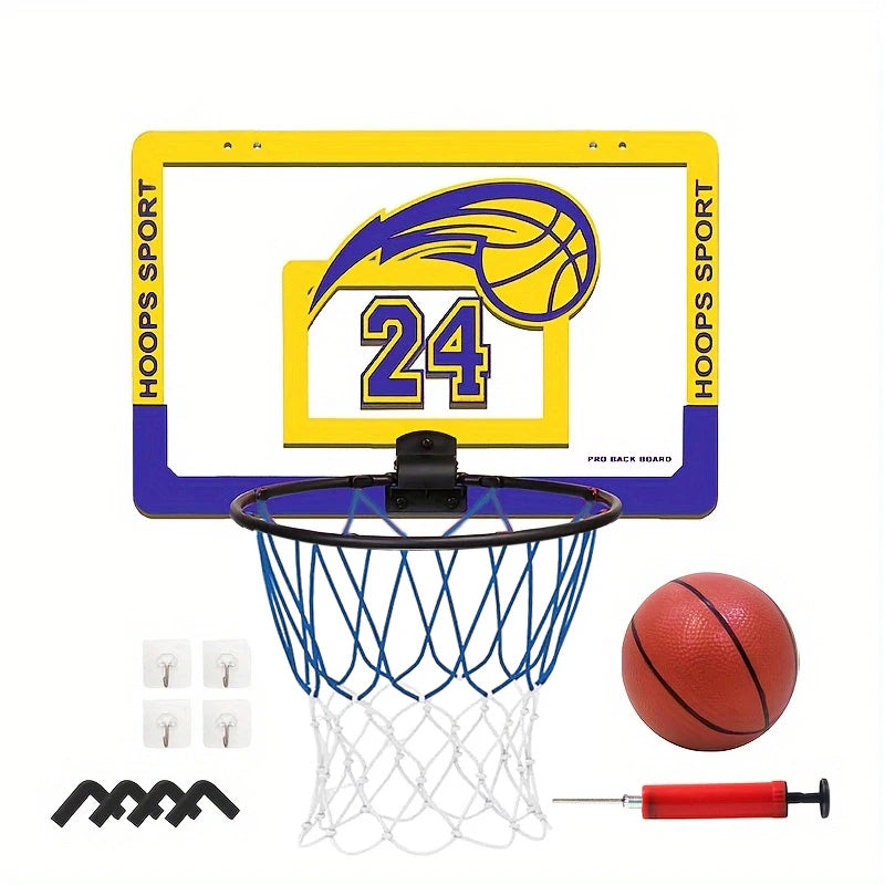Foldable Kids Basketball Hoop Set – Wall Mounted Indoor & Outdoor Basketball Stand with Ball