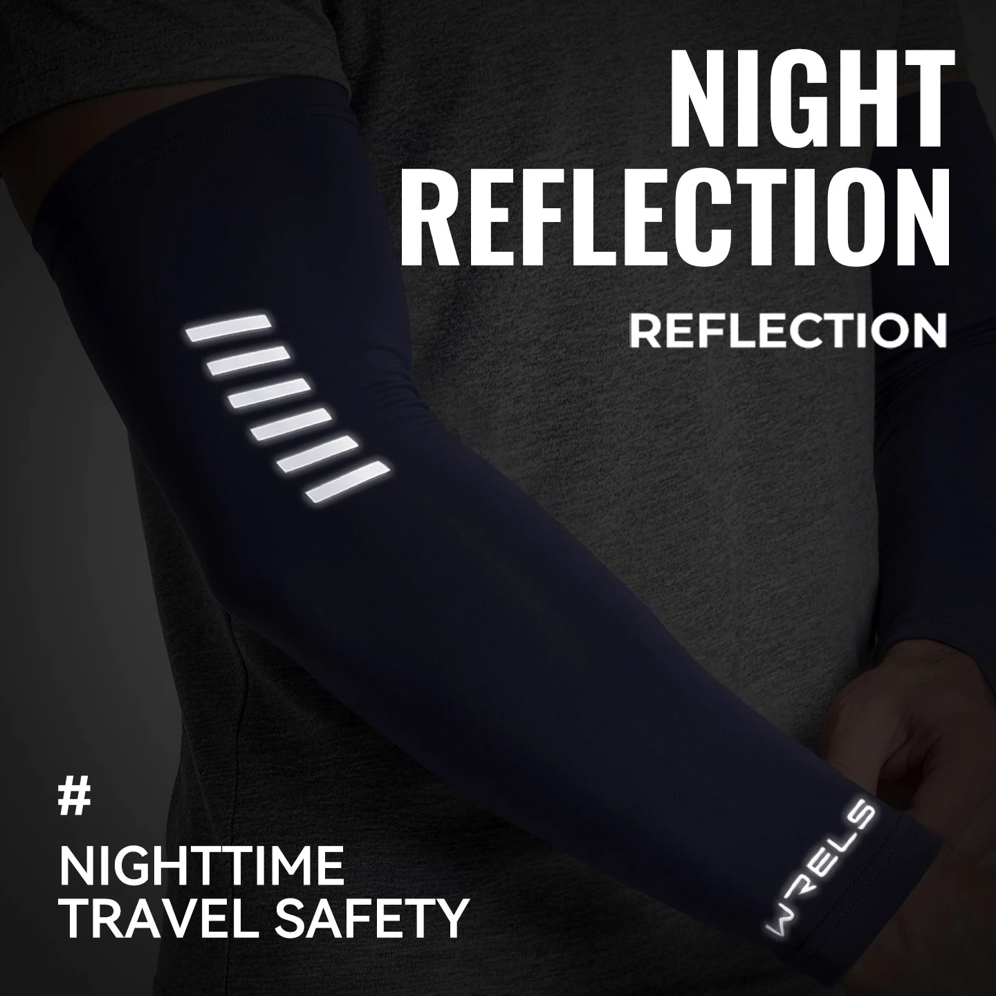 WRELS Arm Sleeves Cooling Ice Silk UV Protection Reflective Running Cycling Sleeves Basketball Fishing Driving Sun Sleeves Cover
