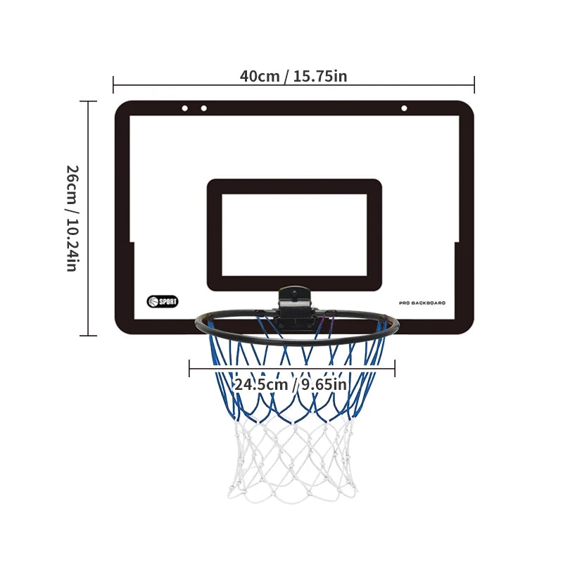 Foldable Kids Basketball Hoop Set – Wall Mounted Indoor & Outdoor Basketball Stand with Ball