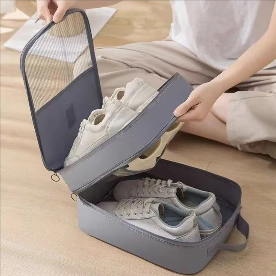 Portable Large Capacity Travel Shoe Bag – Holds Up to 3 Pairs