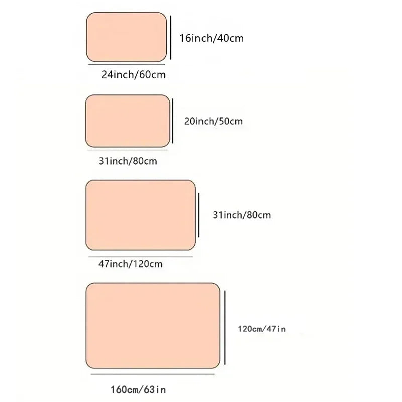Basketball court rug size guide showing available rectangle floor mat dimensions for bedrooms, game rooms, basketball-themed décor, and sports spaces.